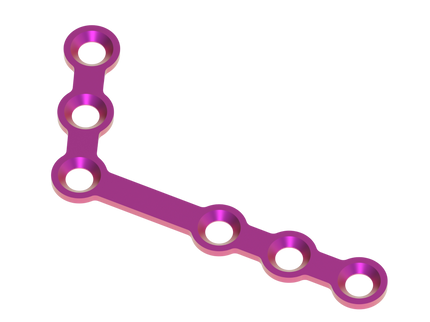 120° ANGLED L-PLATE W/T BAR LEFT / RIGHT, DIA 1.5 MM