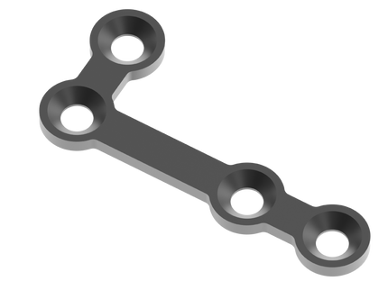 90° ANGLED L-PLATE W/T BAR LEFT / RIGHT – 2.0 MM